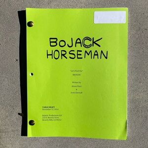 Bojack Horseman 2014 Let’s Find Out Episode Production Used Table Draft Script